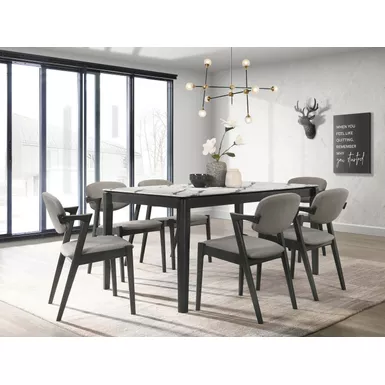 Stevie 5-piece Rectangular Dining Set White and Black