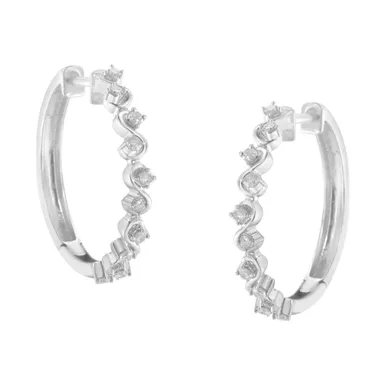 Sterling-Silver 1/2ct Diamond Hoop Earring (I-J, I3)