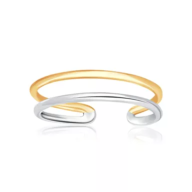 image of 14k Two Tone Gold Toe Ring with a Fancy Open Wire Style with sku:d146367-rcj