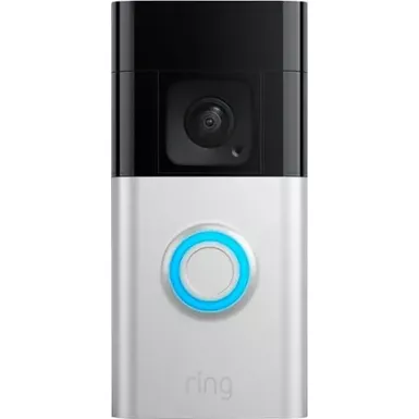 image of Ring - Battery Doorbell Plus Smart Wifi Video Doorbell - Battery Operated with Head-to-Toe View - Satin Nickel with sku:bb22089184-bestbuy