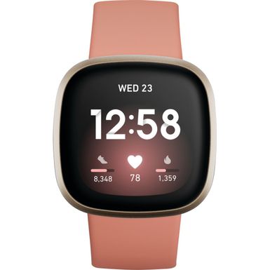 image of Fitbit - Versa 3 Health & Fitness Smartwatch - Soft Gold with sku:fb511glpk-adorama