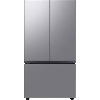 image of Samsung - BESPOKE 30 cu. ft. 3-Door French Door Smart Refrigerator with Beverage Center - Stainless Steel with sku:bb21944219-bestbuy