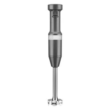 image of KitchenAid Corded Variable-Speed Immersion Blender in Charcoal Gray with Blending Jar with sku:khbv53dg-almo
