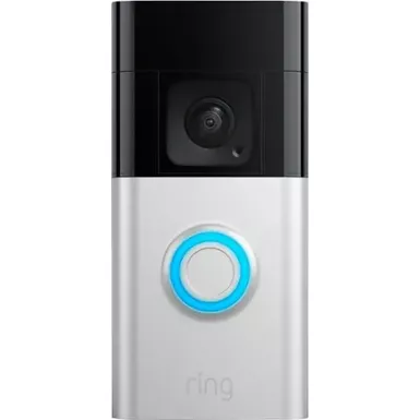 Ring - Battery Doorbell Plus Smart Wifi Video Doorbell - Battery Operated with Head-to-Toe View - Satin Nickel