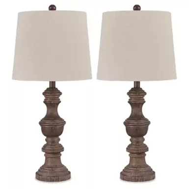 image of Brown Magaly Poly Table Lamp (2/CN) with sku:l276024-ashley