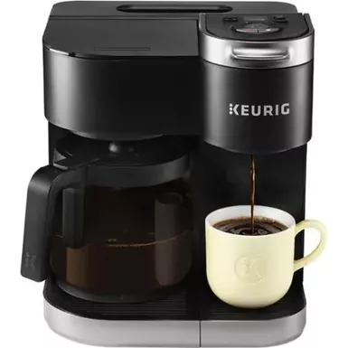 image of Keurig - K-Duo 12-Cup Coffee Maker and Single Serve K-Cup Brewer - Black with sku:bb21263675-bestbuy