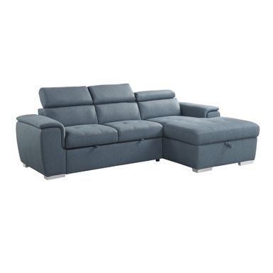 McCoy 2-Piece Sofa Chaise with Pull-Out Bed - Blue