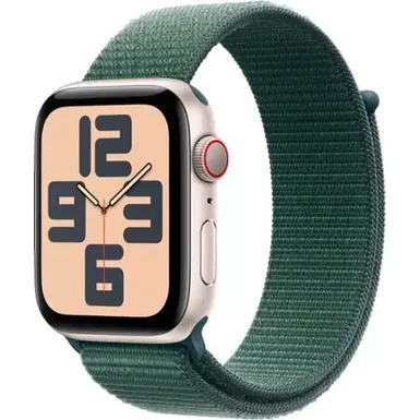 Apple Watch SE (GPS+Cellular) 44mm Aluminum Case with Lake Green Sport Loop - Starlight