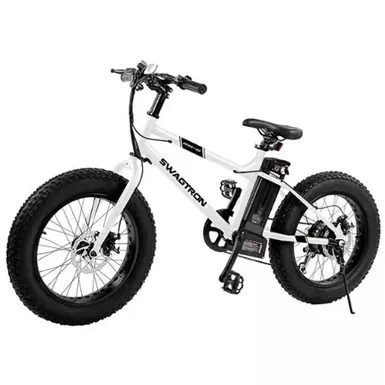 image of Swagtron - EB-6 20" Electric Bike w/ 20-mile Max Operating Range & 18.6 mph Max Speed - White with sku:bb21543062-6410613-bestbuy-swagtron
