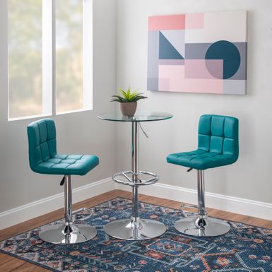image of Wolcott 3PC Pub Table Set Teal with sku:pfxs1366-linon