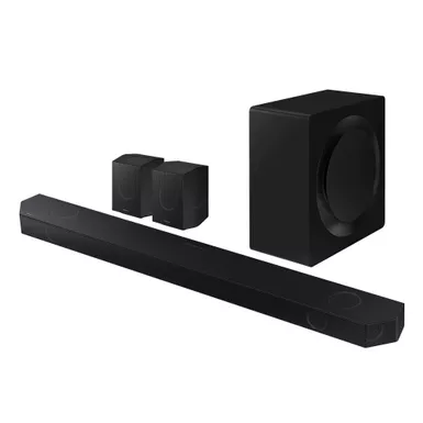 image of Samsung - HW-QS730D 3.1.2 Channel Q-Series Soundbar with Wireless Subwoofer, Dolby Atmos and Q-Symphony - Titan Black with sku:hw-qs730dza-powersales