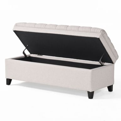 Hastings tufted fabric storage ottoman deals bench by christopher knight home