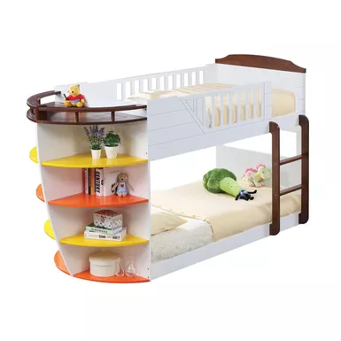 image of ACME Neptune Twin/Twin Bunk Bed, White & Chocolate with sku:37715-acmefurniture