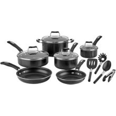 image of Cuisinart - 14-Piece Cookware Set - Black with sku:bb21677773-6442473-bestbuy-cuisinart
