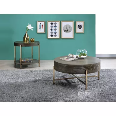 ACME Weyton Coffee Table, Light Brown & Champagne