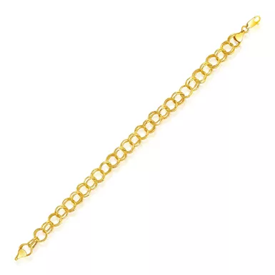 8.0 mm 14k Yellow Gold Lite Charm Bracelet (7.25 Inch)