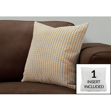 image of Pillows/ 18 X 18 Square/ Insert Included/ decorative Throw/ Accent/ Sofa/ Couch/ Bedroom/ Polyester/ Hypoallergenic/ Gold/ Grey/ Modern with sku:i9234-monarch