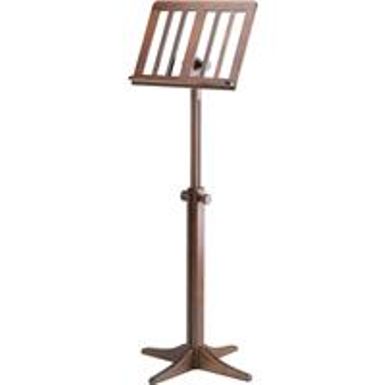 image of K&M 116/1 Wooden Music Stand, 28.14-48.22" Height, Walnut with sku:km11611-adorama