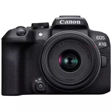 image of Canon - EOS R10 Mirrorless Camera with RF-S 18-45 f/4.5-6.3 IS STM Lens - Black with sku:bb21999574-bestbuy