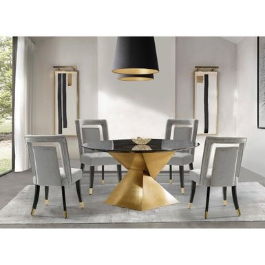 image of Gracewood Hollow Dhruv Velvet Dining Chairs (Set of 2) - N/A - Silver with sku:m4akw1om3itescvtoagvfgstd8mu7mbs-overstock