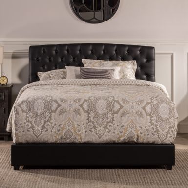 image of Hillsdale Hawthorne Tufted Black Faux Leather Upholstered Bed - California King with sku:ep1tktevt7vod8e7t2bqowstd8mu7mbs-hil-ovr