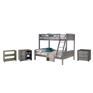 image of Twin over Full Bunk with Case Goods - Twin over Full - Bunk, 3 Drawer Chest, 2 Drawer Chest,Bookcase with sku:ekeirwzbhackm1kwpmbekqstd8mu7mbs-don-ovr