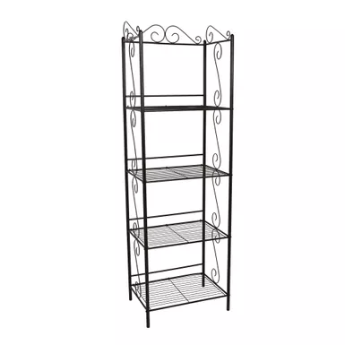 Bookshelf/ Bookcase/ Etagere/ 4 Tier/ 70"H/ Office/ Bedroom/ Metal/ Brown/ Traditional