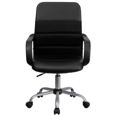 Alamont Home - Manor Contemporary Leather/Faux Leather Swivel Office Chair - Black