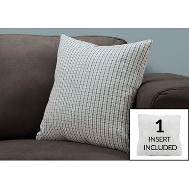 image of Pillows/ 18 X 18 Square/ Insert Included/ decorative Throw/ Accent/ Sofa/ Couch/ Bedroom/ Polyester/ Hypoallergenic/ Blue/ Grey/ Modern with sku:i9230-monarch