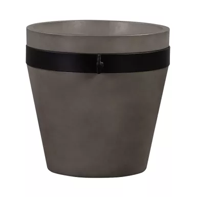 image of Obsidian Medium Indoor or Outdoor Planter in Grey Concrete with Black Accent with sku:lcobplgrbl-armen