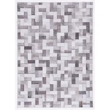 Larriat Gray And Ivory 6.7X9.7 Area Rug