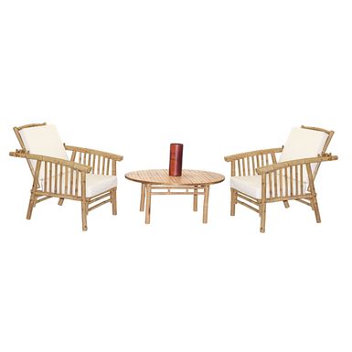 Handmade 4 Piece Mikong Chairs with Round Table Set (Vietnam)