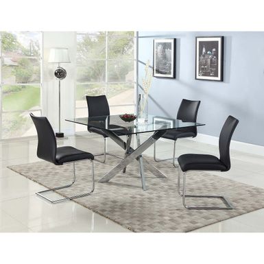 image of Somette Petra Square Glass Dining Table - Clear with sku:wj_czpttaxk71usocg1uzwstd8mu7mbs-overstock