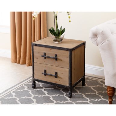Abbyson Northwood Industrial 2-Drawer Nightstand - Natural