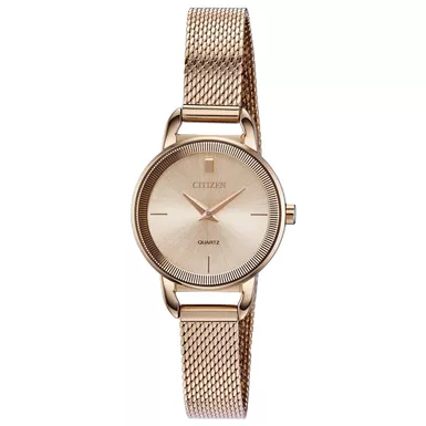 Citizen - Ladies Rose Gold Stainless Steel Quartz Watch Rose Gold Dial