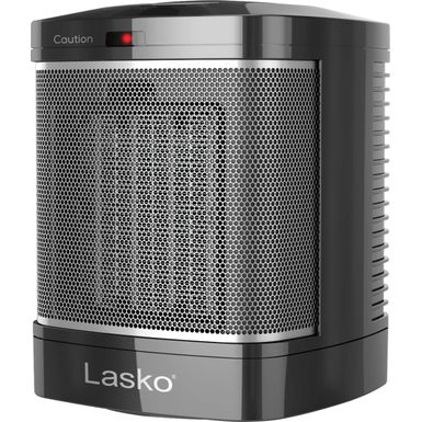 Left Zoom. Lasko - Simple Touch Portable Ceramic Tabletop Electric Space Heater - Black