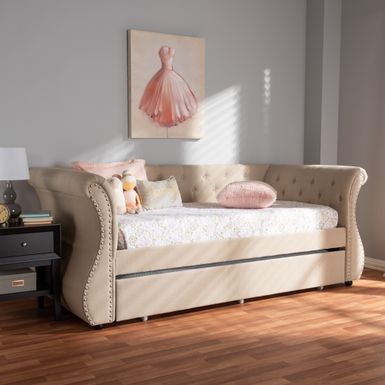 image of Contemporary Fabric Daybed with Trundle by Baxton Studio - Beige with sku:zvnq5exof1mgi-i__esqpastd8mu7mbs-overstock