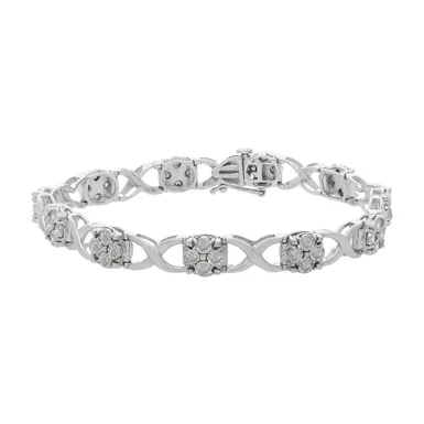 Sterling Silver 1ct TDW Diamond Link Bracelet (I-J,I3)