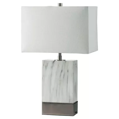 image of Contemporary Metal Table Lamp in White/Silver with sku:idf-l731197-sv-foa