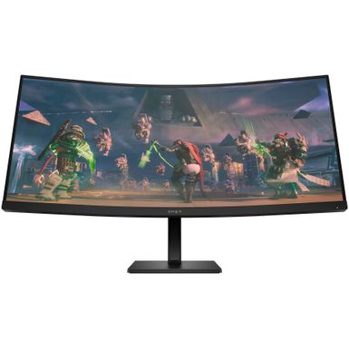 image of HP OMEN - 34" IPS LED Curved QHD 165Hz FreeSync Gaming Monitor with HDR (DisplayPort, HDMI, Audio Jack) with sku:bb22122206-6540004-bestbuy-hp