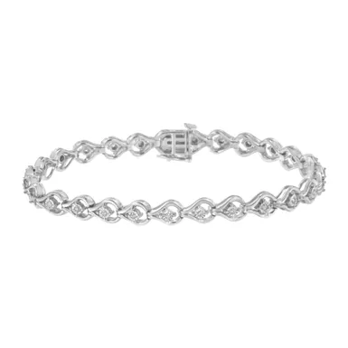 Sterling Silver 1/4ct TDW Diamond Link Bracelet (I-J, I2-I3)