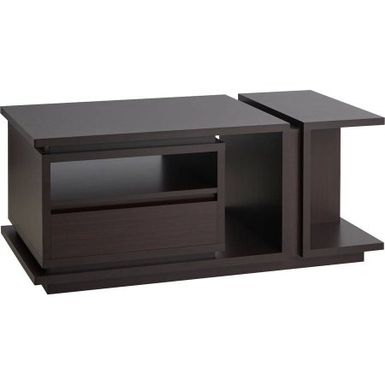 image of Furniture of America Emi Modern Walnut 47-inch Wood 4-shelf Coffee Table - Walnut with sku:kzop39mc2tt2qeqmng4qagstd8mu7mbs-fur-ovr