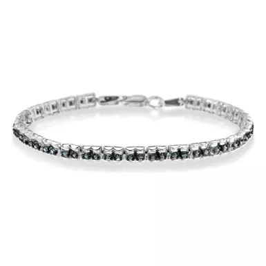 Sterling Silver 1ct TDW Color Treated Double-Link Diamond Tennis Bracelet (Blue, I1-I2)