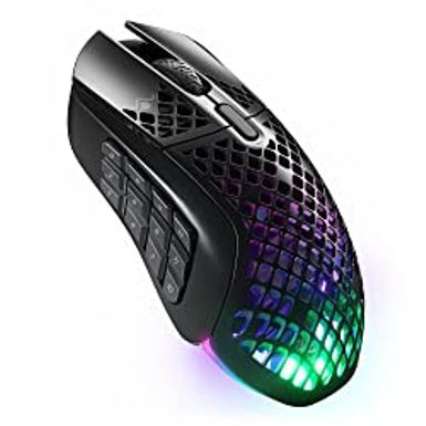 image of SteelSeries Aerox 9 Wireless – Ultra-Lightweight Wireless Gaming Mouse – 18000 CPI – TrueMove Air Optical Sensor - Water Resistant– 180 Hour Battery – 18 Programmable Buttons Onyx Wireless Aerox 5 with sku:b09vp2nv53-ste-amz