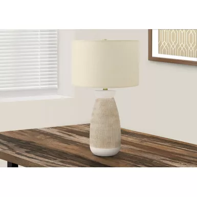 Lighting - 27"H Table Lamp Cream Ceramic / Beige Shade