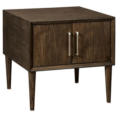 image of Dark Brown Kisper Square End Table with sku:t802-2-ashley