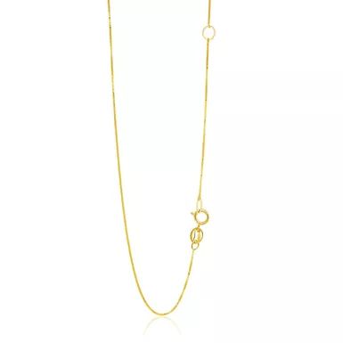 14k Yellow Gold Adjustable Box Chain 0.6mm (18 Inch)