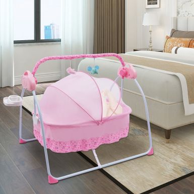 0-18 Months 25kg Electric Crib Bassinet Baby Cradle - Khaki - Deluxe Version