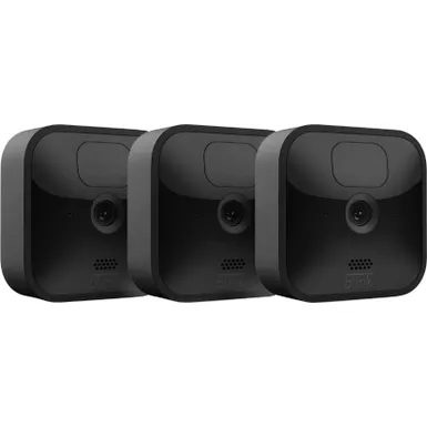 image of Blink - 3 Outdoor (3rd Gen) Wireless 1080p Security System with up to two-year battery life - Black with sku:b086dkshq4-streamline