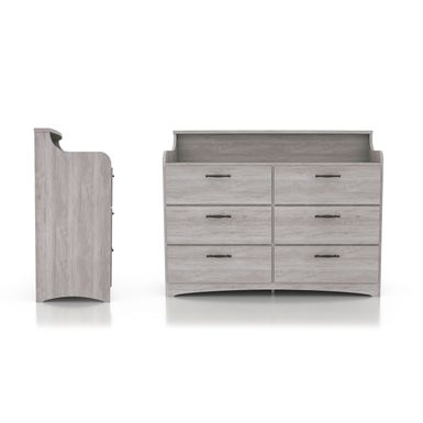 image of DH BASIC Simple Transitional 47-inch Wide 6-Drawer Double Dresser by Denhour - Coastal White with sku:otzz8svqh9xsjncxk8lmjgstd8mu7mbs--ovr